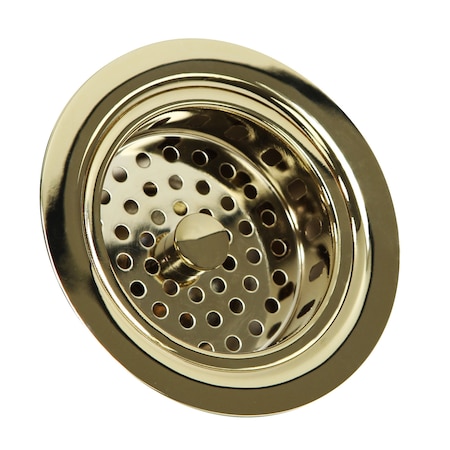Nantucket Sinks Polished Brass 3.5 Inch Kitchen Drain 3.5 KDPB
